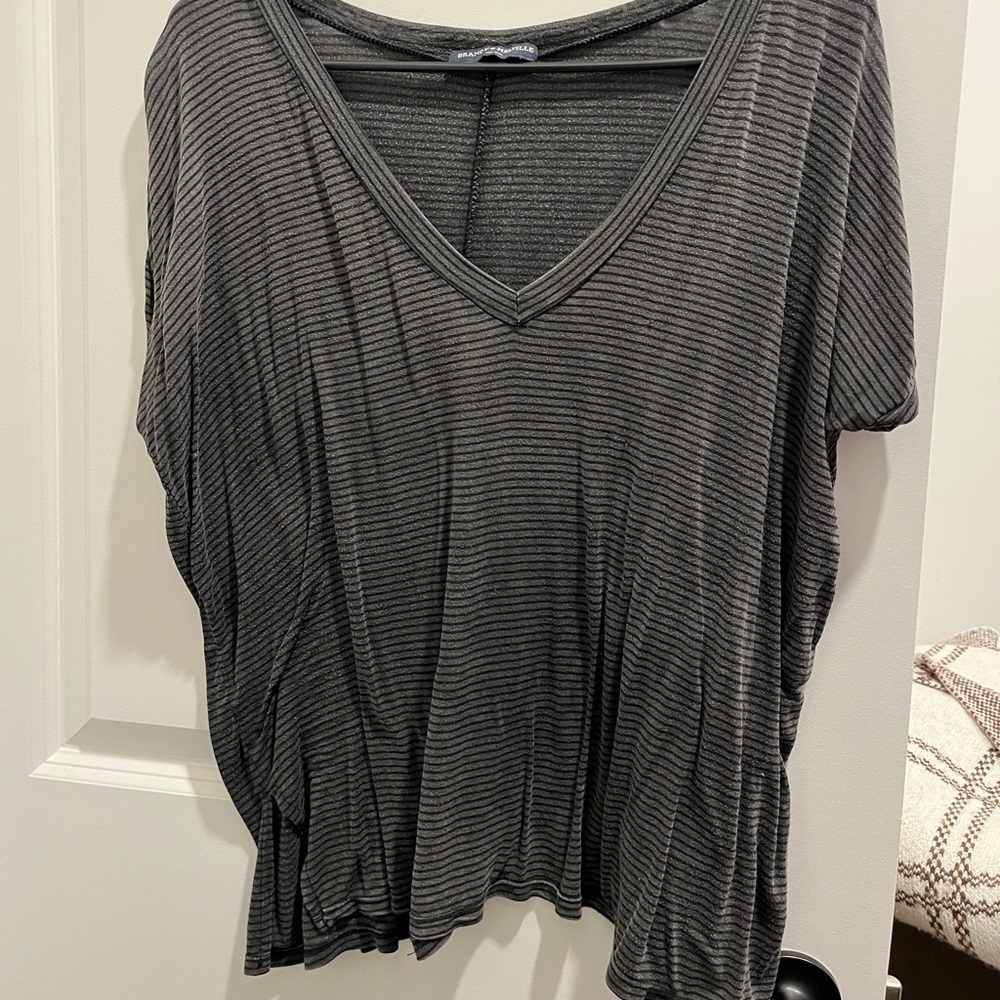 Brandy Melville baggy black striped shirt